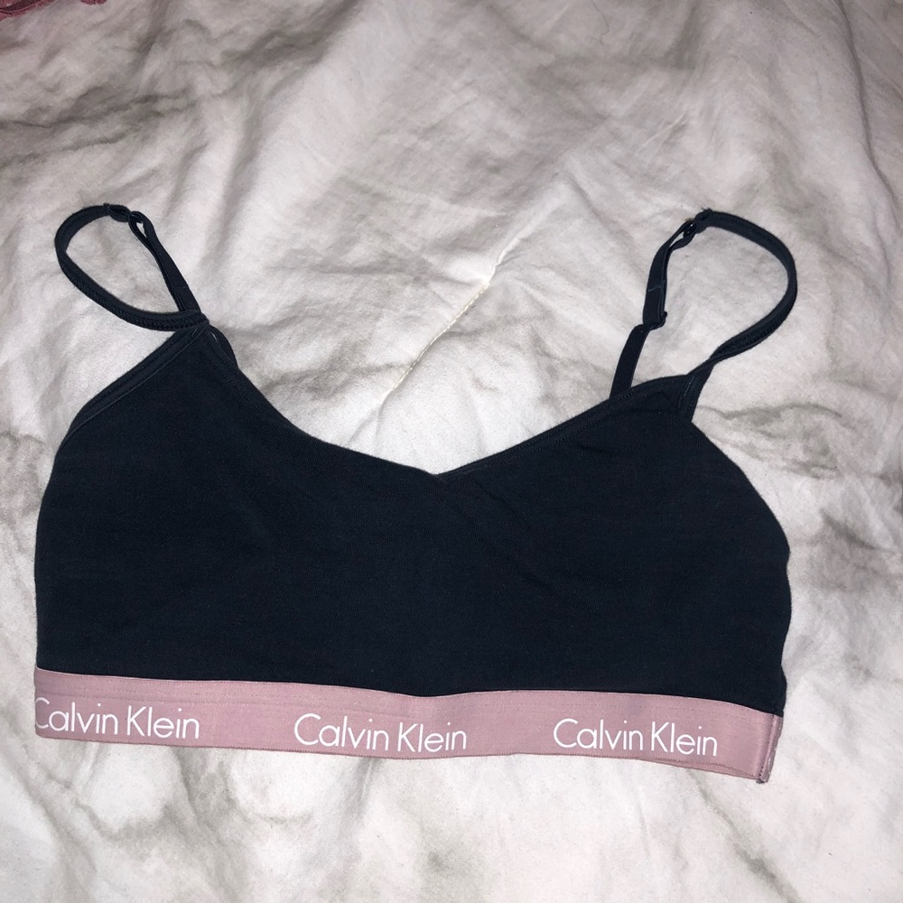Calvin Klein pink and blue sports bra